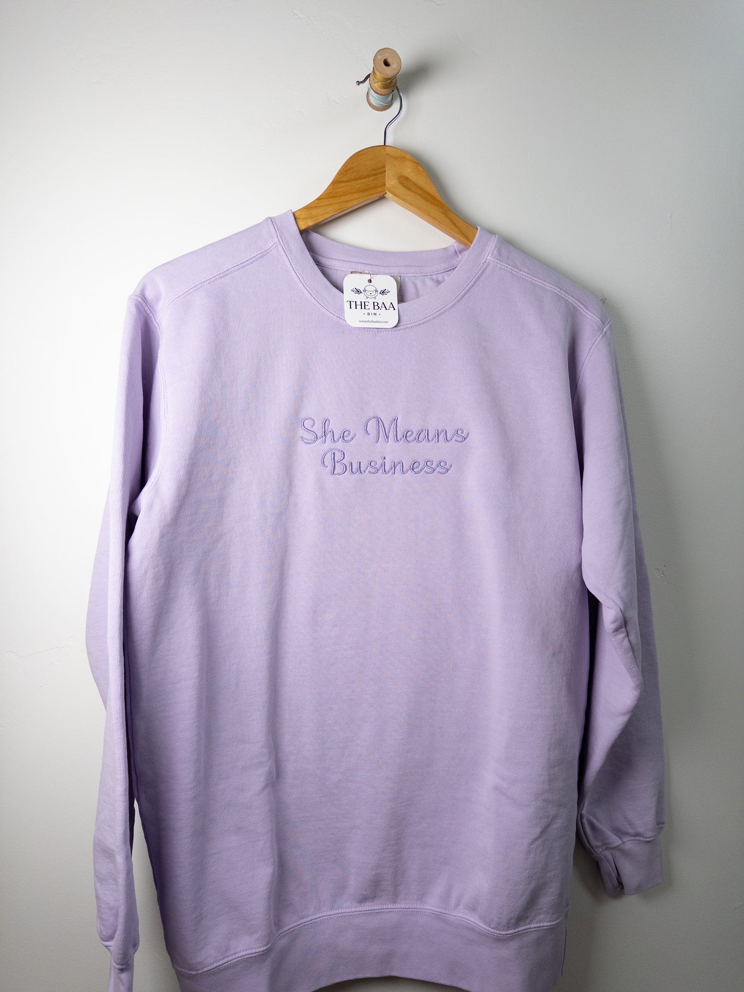 She Means Business Embroidered Sweatshirt