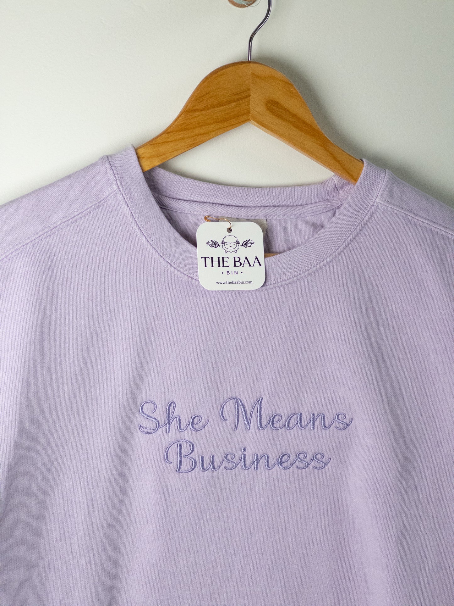 She Means Business Embroidered Sweatshirt