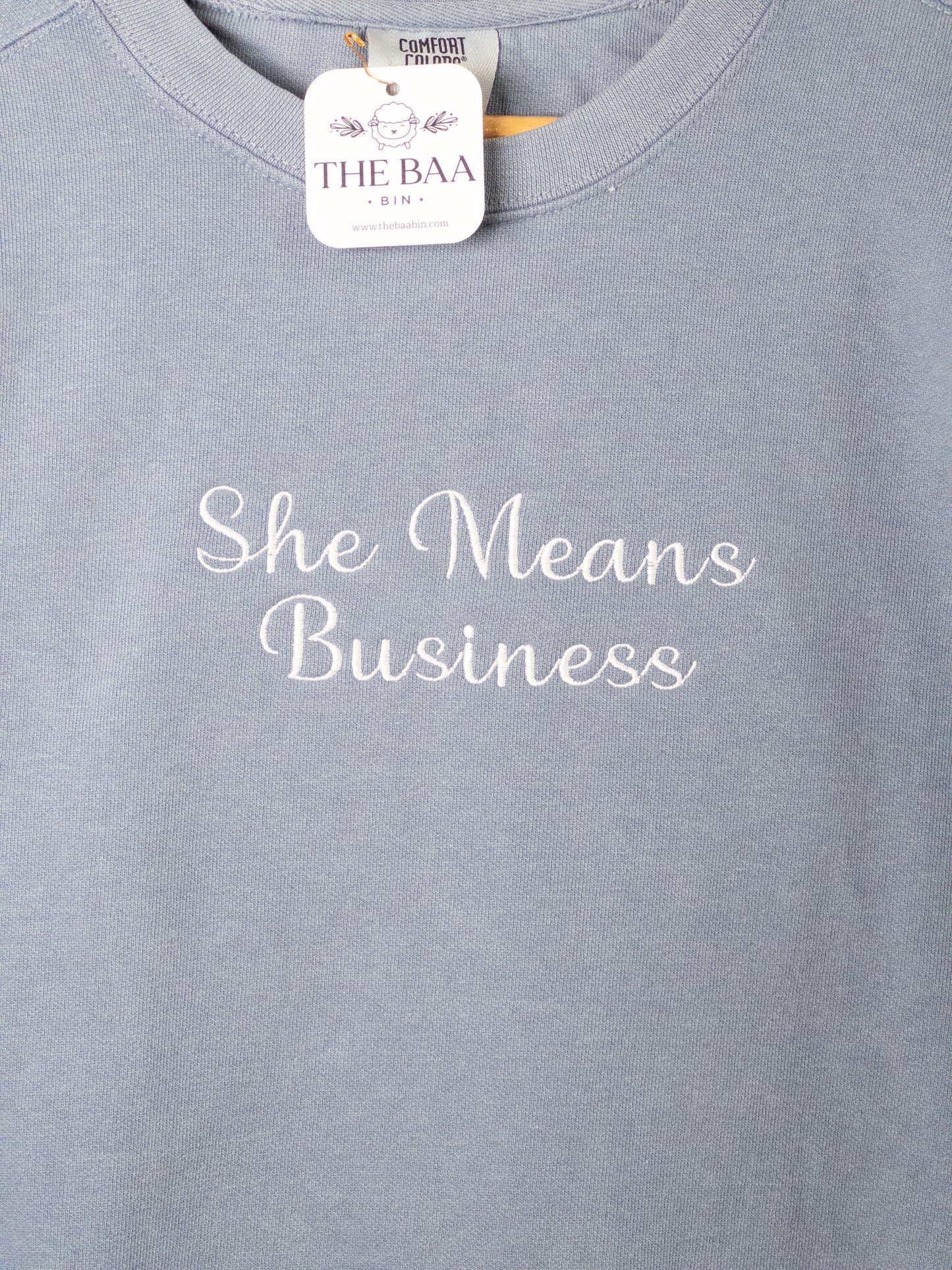 She Means Business Embroidered Sweatshirt