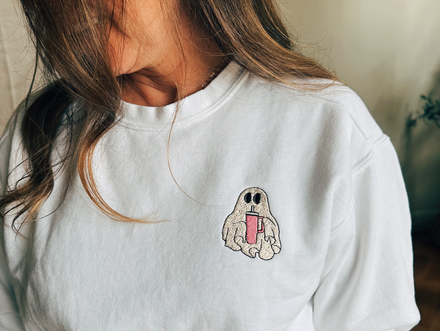 Halloween  Ghost and Stanley Embroidered Sweatshirt