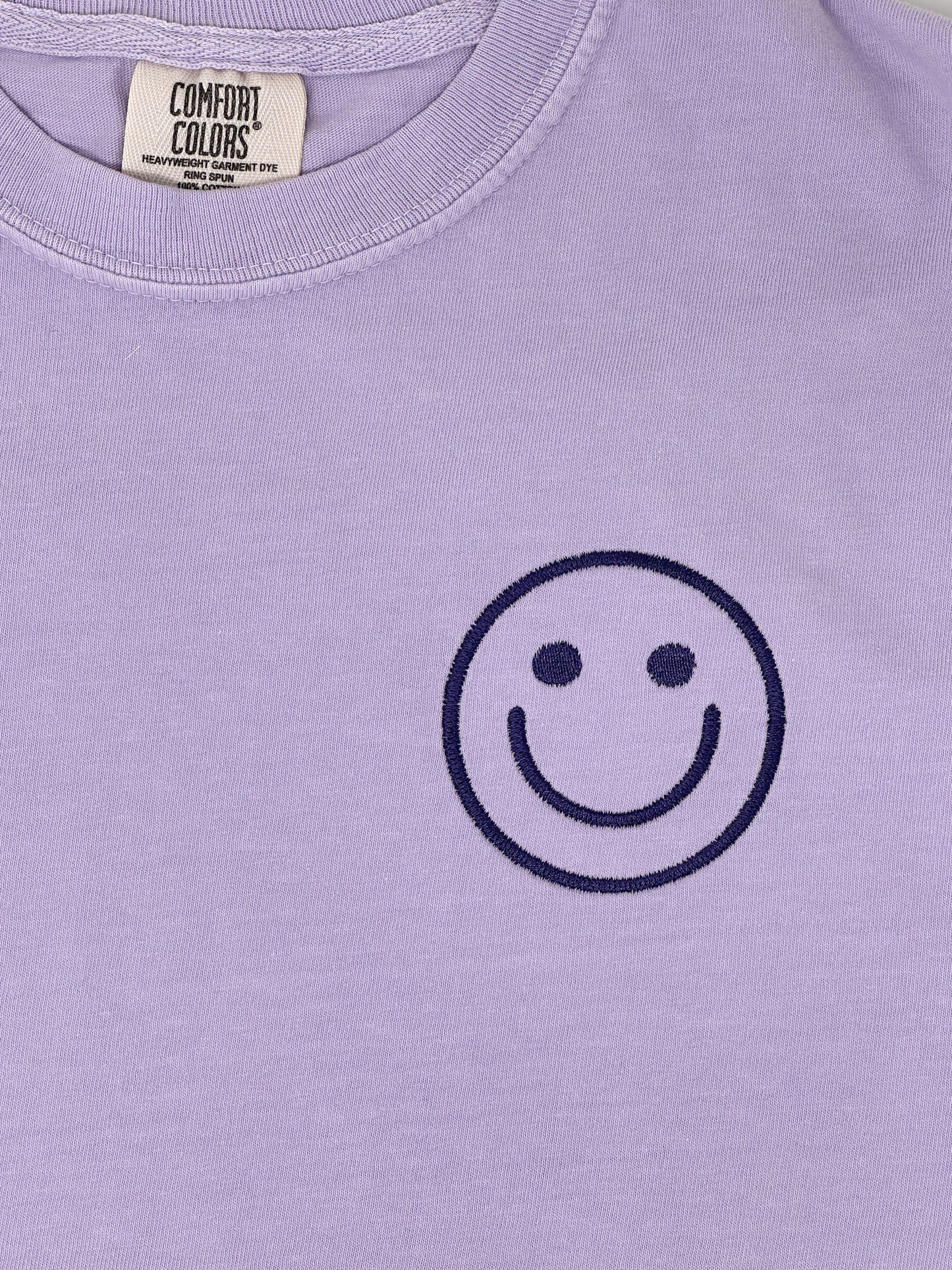 Smile Embroidered T-Shirt Middie Crop