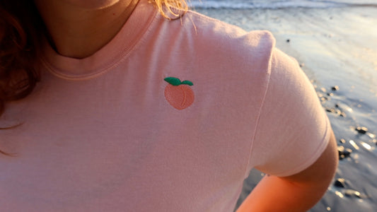 Peach Embroidered T-Shirt Middie Crop