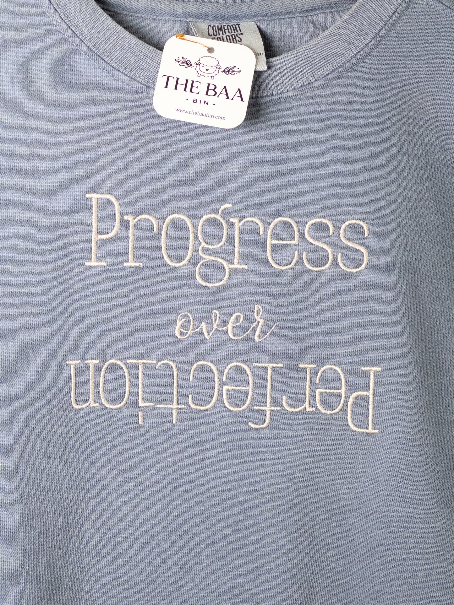 Progress over Perfection Embroidered Sweatshirt