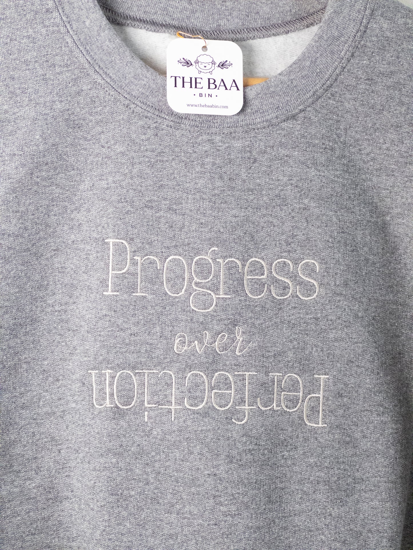 Progress over Perfection Embroidered Sweatshirt