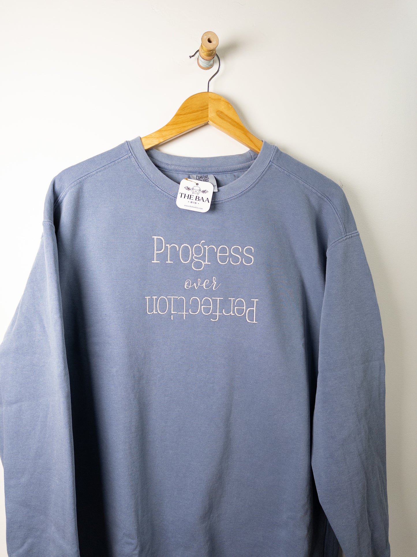 Progress over Perfection Embroidered Sweatshirt