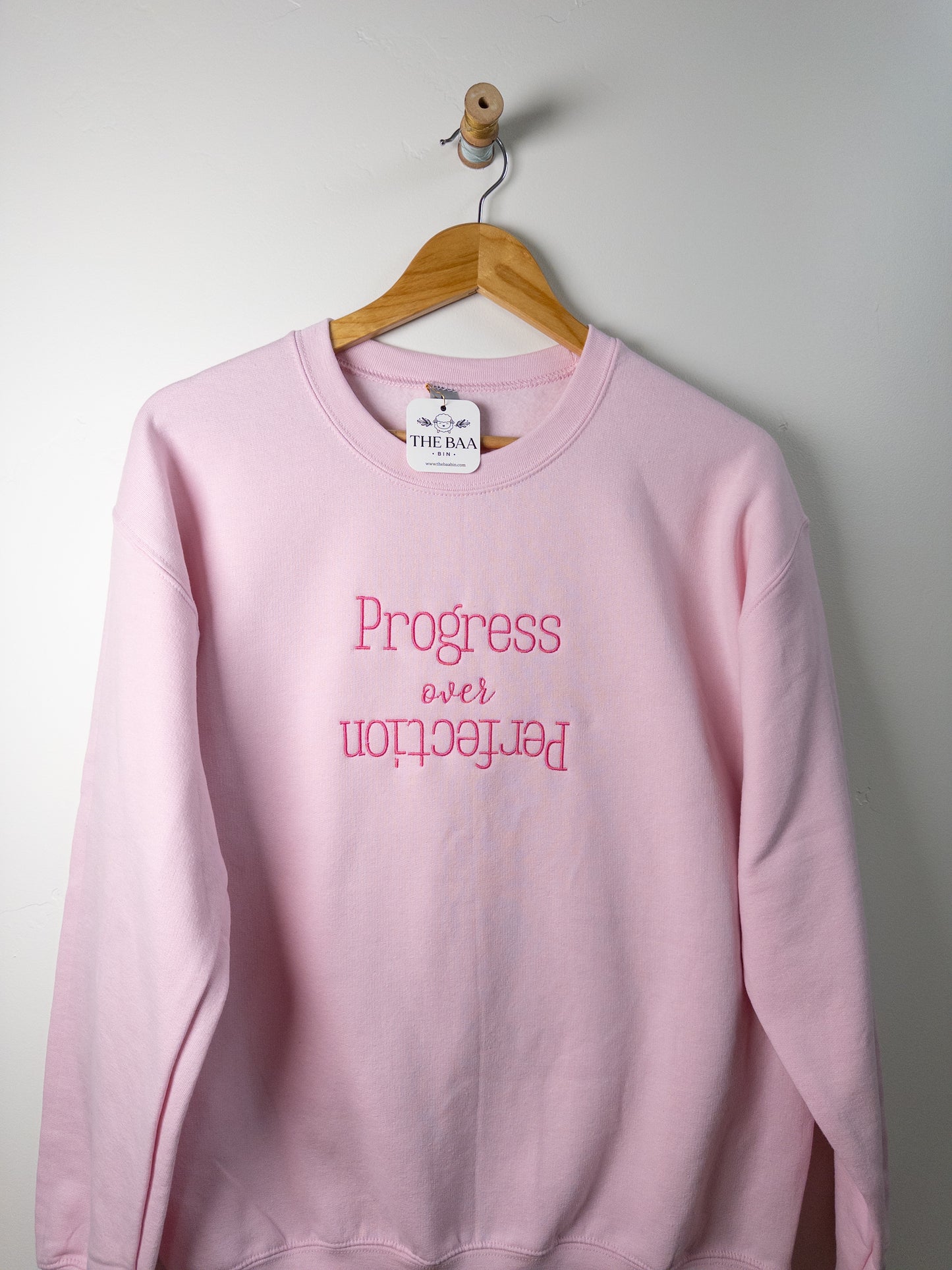 Progress over Perfection Embroidered Sweatshirt