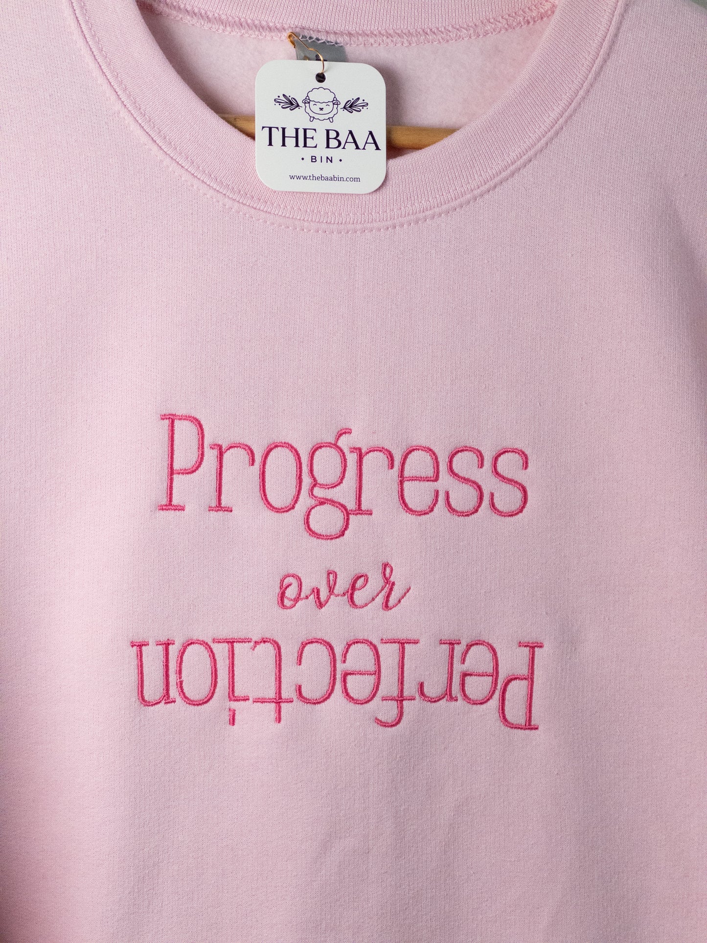 Progress over Perfection Embroidered Sweatshirt